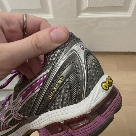 Asics Grey Purple GT-2170 Duomax Gel Supportive Outdoor Running Sneakers Size 8 - Picture 8 of 9